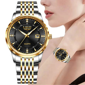 LIGE Women Watches Fashion Quartz Watch For Women Top Brand Luxury Waterproof Luminous Date Chronograph Relogios Feminino+BOX